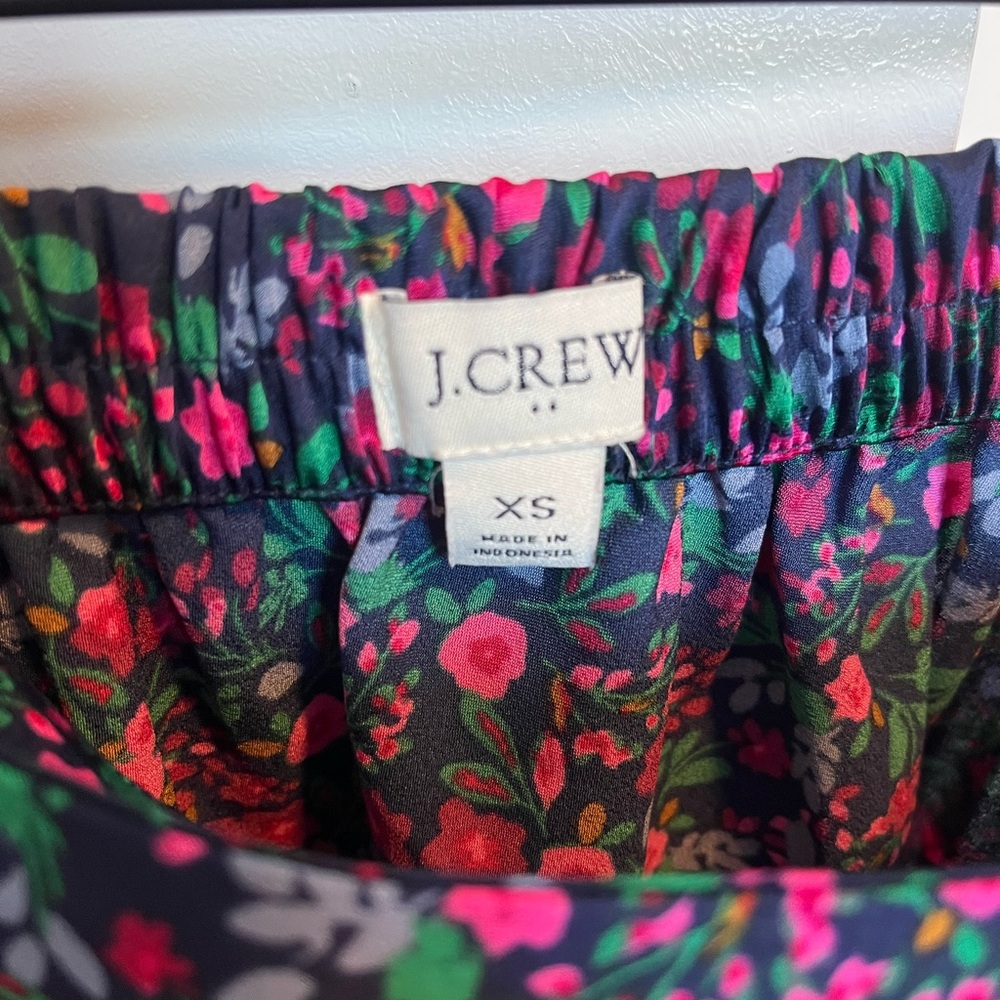 J.Crew Mini Bias-Cut Floral Slip Skirt Satin A-Line 90s French Girl - Picture 4 of 8